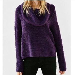 Kimchi Dark Purple Cowl Neck Sweater